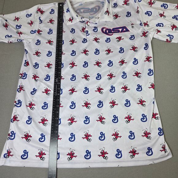 General Mills Honey Nut Cheerios Bee All Over Print Polo Shirt XL Promo - Picture 5 of 8